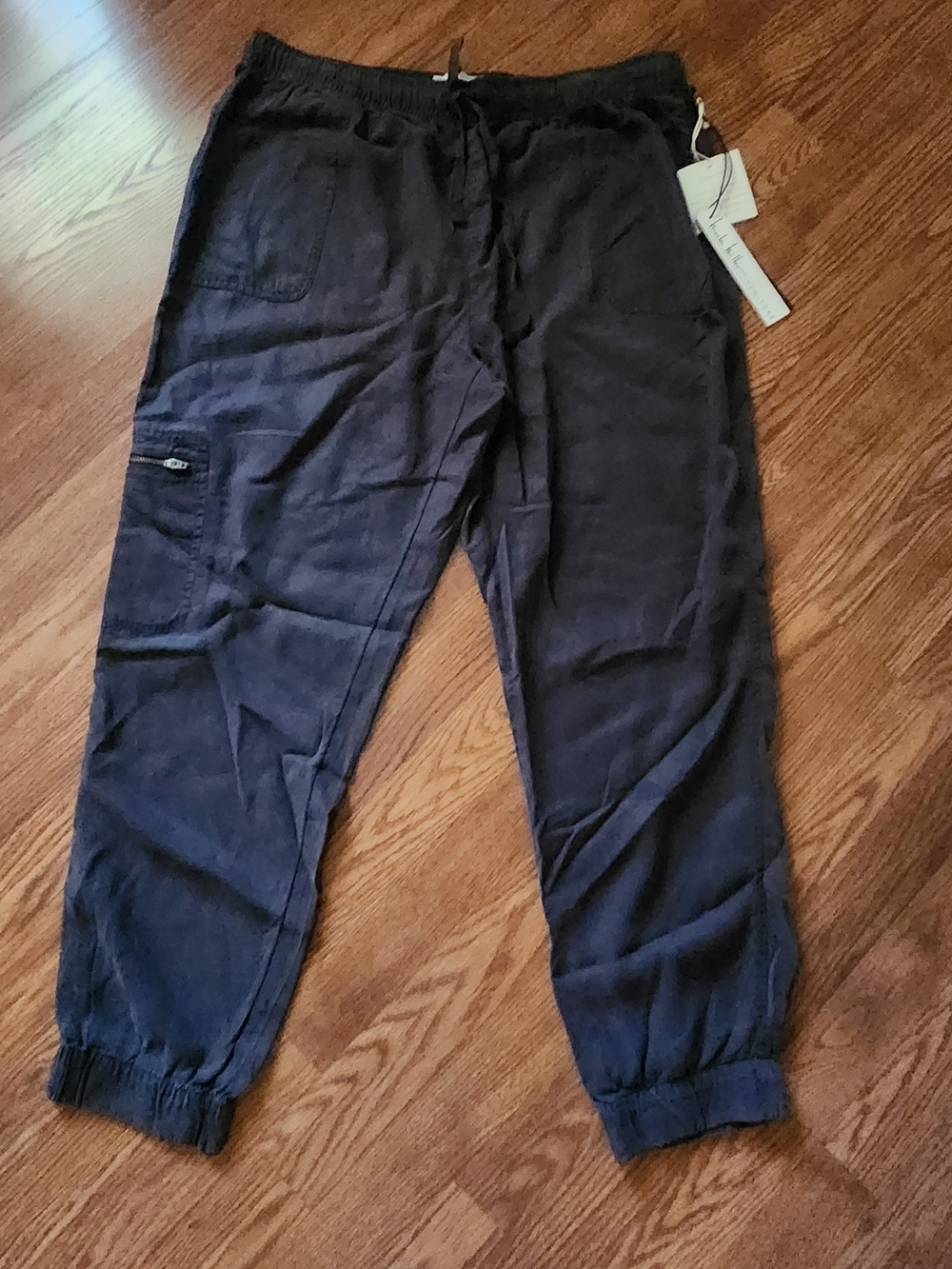 Nicole Miller Dark Gray Drawstring Jogger Pants
